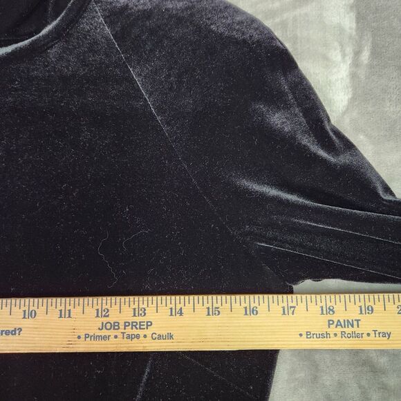 VTG Lillie Rubin Jumpsuit Womans 6 Black Velvet Mock Neck Long Sleeve 1 Pc Goth - Picture 6 of 14